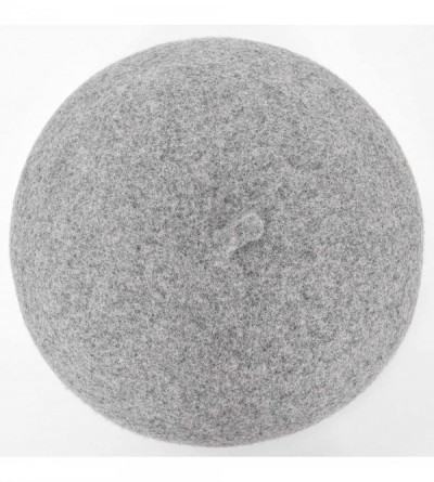 Berets Women's 100% Wool French Beret Hat Solid Color Black Beret Hats for Women - Grey - CI18ZDRN4CS $14.90