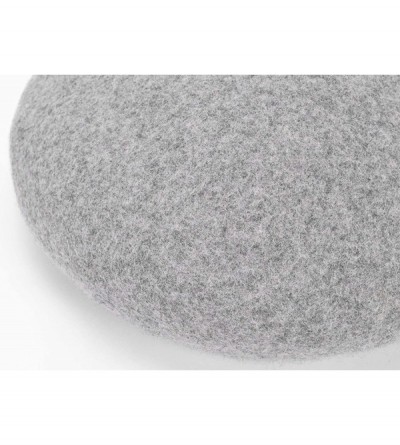 Berets Women's 100% Wool French Beret Hat Solid Color Black Beret Hats for Women - Grey - CI18ZDRN4CS $14.90