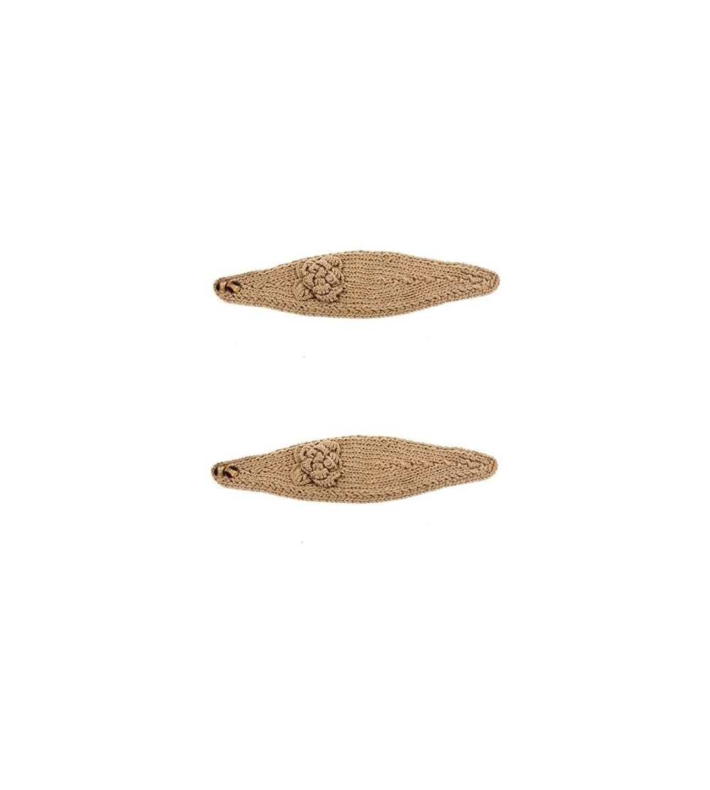 Headbands Women's Headband Neck/Ear Warmer Hand Made Black 812HB - 2 Pcs Beige & Beige - CY122N41U51 $19.22