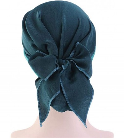 Headbands Vintage Elastic Scarves Pre Tied Headwear - Turquise - CN18RESAUSR $10.07