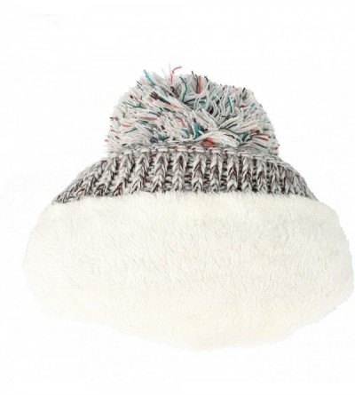 Skullies & Beanies Knit Fairs Isle Nordic Bobble Pom Beanie Hat DZX0024 - Grey - CP18L2O02AQ $22.05