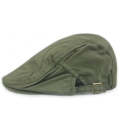 Newsboy Caps Fashion Men Womens Duckbill Ivy Cap Golf Driving Flat Cabbie Newsboy Beret Hat Solid Color - Army Green - CQ12F8...