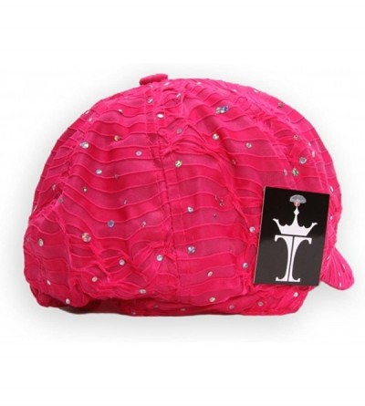 Newsboy Caps Glitter Sequin Trim Newsboy Hat - Hot Pink - CD11UHEFYYD $13.48