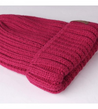 Skullies & Beanies Winter Beanie for Women Fleece Lined Warm Knitted Skull Cap Winter Hat - 14-pomegranate Red - CV18UWHAUL9 ...