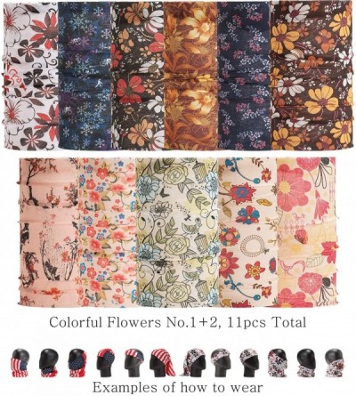 Headbands Pattern Headwear Headband Bandana - Colorful Flowers No.1+2- 11pcs Total - CY18O8II0NG $16.30