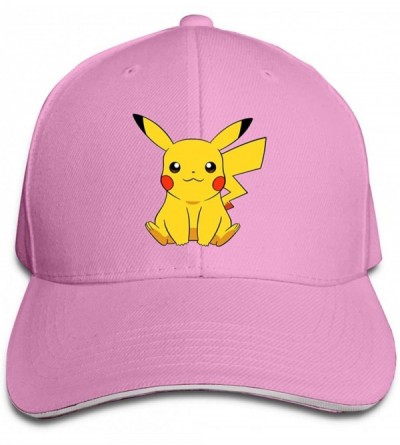 Baseball Caps Unisex Pikachu Anime Cotton Snapback Caps Dry and Crisp Cool TravelMid Crown Curved Bill Tennis Cap - Pink - CR...