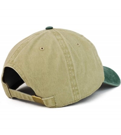 Baseball Caps XXL Oversize Big Washed Cotton Pigment Dyed Unstructured Baseball Cap - Khaki Green - CT18RS2UNNC $19.21
