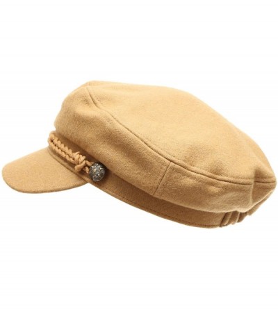 Newsboy Caps Women's Classic Mariner Style Greek Fisherman's Sailor Newsboy Hats with Comfort Elastic Back - Khaki - CG18KNDW...