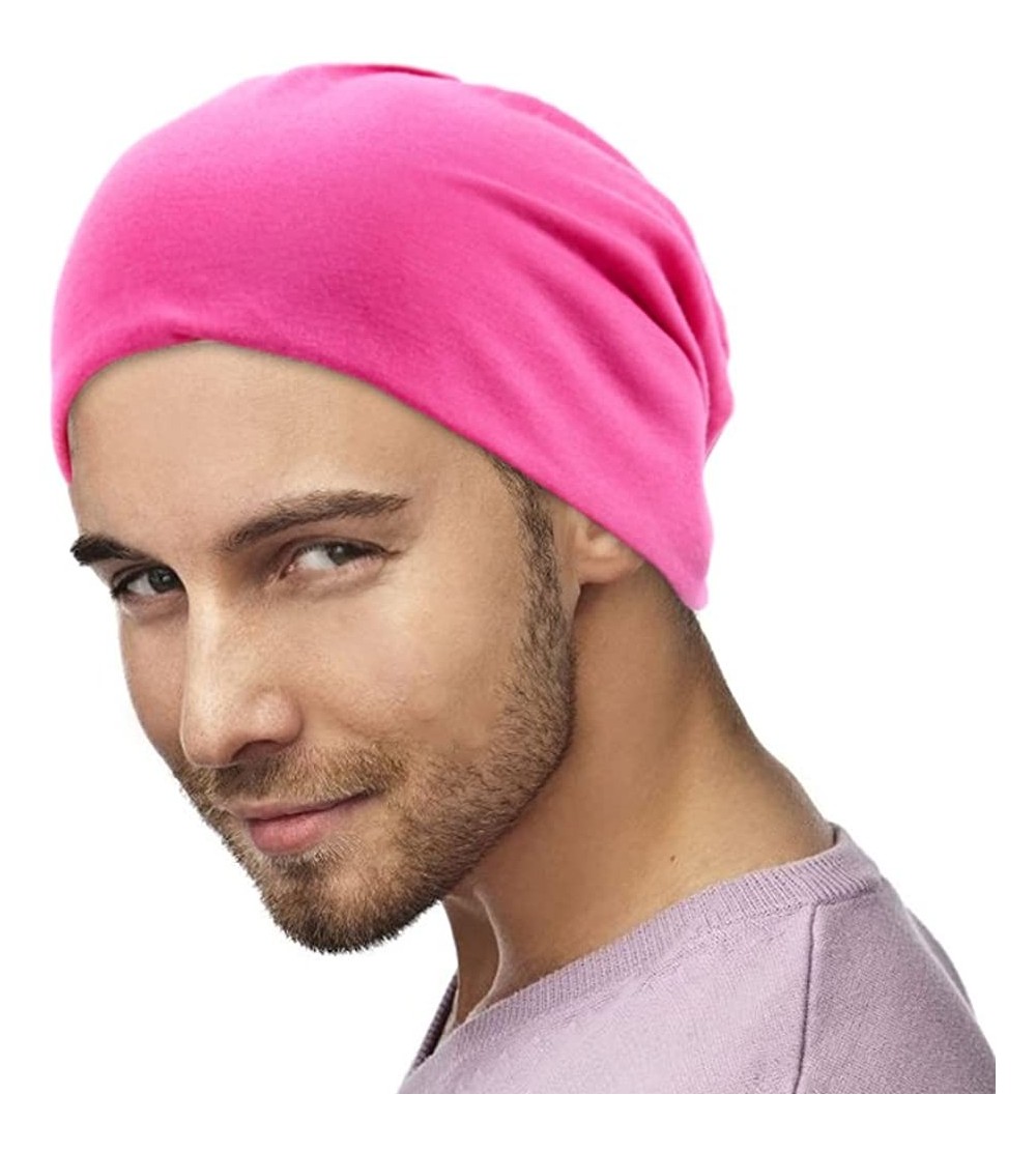 Skullies & Beanies Men Women Beanie Hat Skullcap Tuque Plain Color FFH393s02 - Rose Pink - CI187HRANCG $12.51