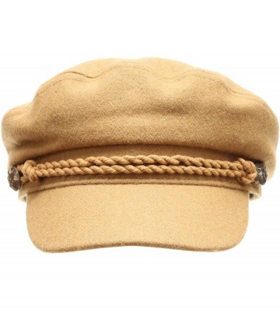 Newsboy Caps Women's Classic Mariner Style Greek Fisherman's Sailor Newsboy Hats with Comfort Elastic Back - Khaki - CG18KNDW...