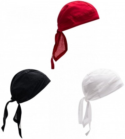 Skullies & Beanies Skull Caps - 100% Cotton in Patterned and Plain Colors- Pack of 3 - Solid - CY17YLG80E0 $12.44