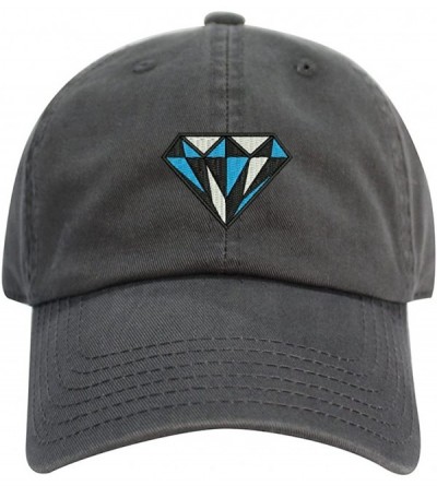 Baseball Caps Diamond Dad Hat Cotton Baseball Cap Polo Style Low Profile - Charcoal - C51866E5O27 $24.81