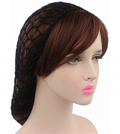 Skullies & Beanies Women Soft Rayon Snood Hat Hair Net Crocheted Hair Net Cap Mix Colors Dropshipping - Fw-12-beige - CU196Y7...