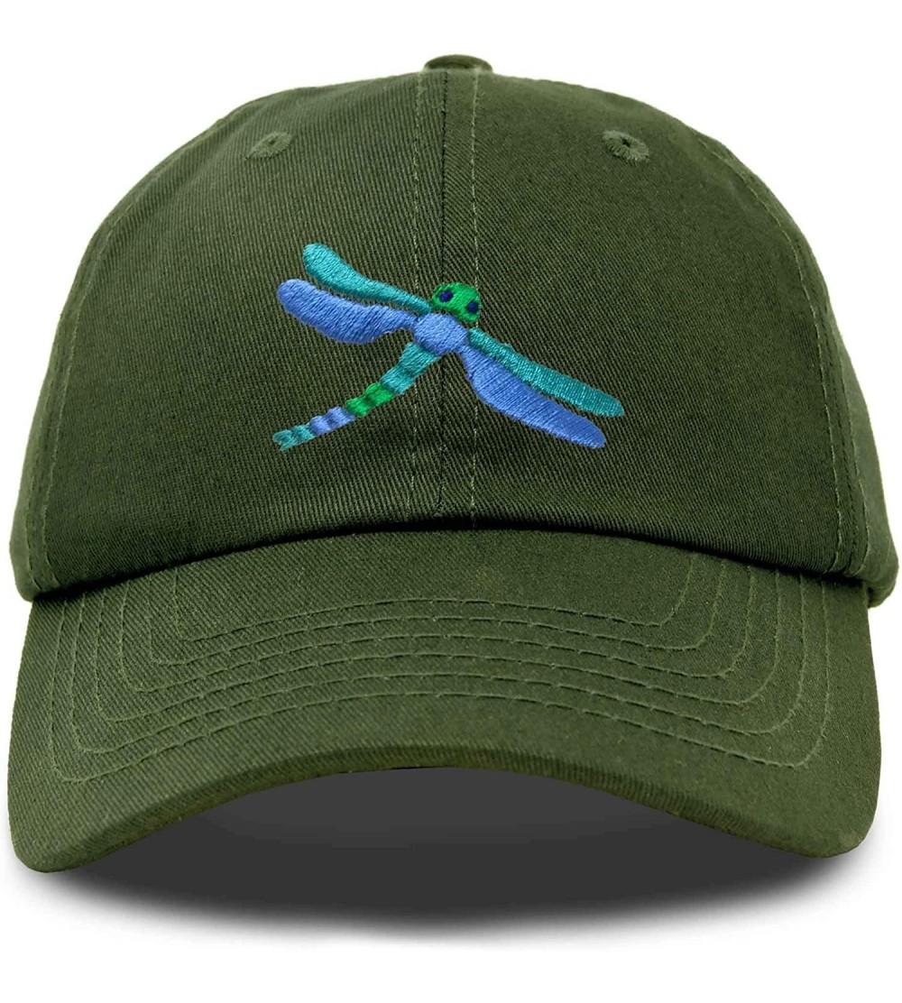 Baseball Caps Dragonfly Womens Baseball Cap Fashion Hat - Olive - CS18KH7CCD7 $15.76