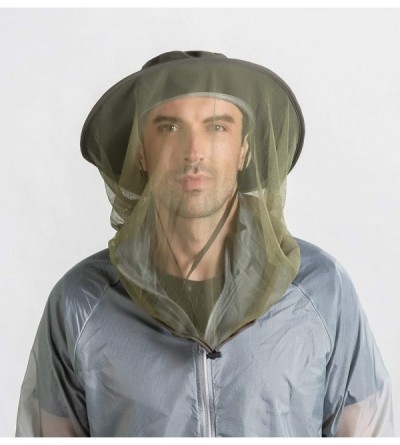 Sun Hats Mosquito Net Hat Mens Sun Protection Hat Safari Hat Bucket Hat - Hunter Green - CG1824NSWQO $10.14