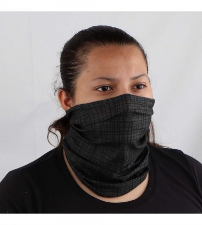 Balaclavas Seamless Bandana Tube Face Scarf - Grey Small Squares - CI1996M3NSZ $12.55