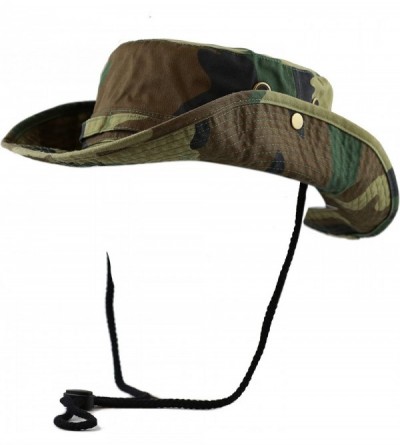 Sun Hats 100% Cotton Stone-Washed Safari Wide Brim Foldable Double-Sided Sun Boonie Bucket Hat - Woodland Camo - CP12NA09WPF ...