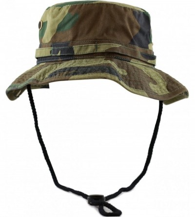 Sun Hats 100% Cotton Stone-Washed Safari Wide Brim Foldable Double-Sided Sun Boonie Bucket Hat - Woodland Camo - CP12NA09WPF ...