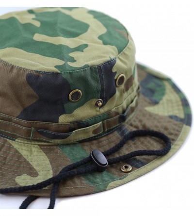 Sun Hats 100% Cotton Stone-Washed Safari Wide Brim Foldable Double-Sided Sun Boonie Bucket Hat - Woodland Camo - CP12NA09WPF ...