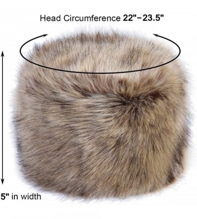 Bomber Hats Women's Winter Faux Fur Cossak Russian Style Hat - Nature - CK12LL4GQLR $13.06