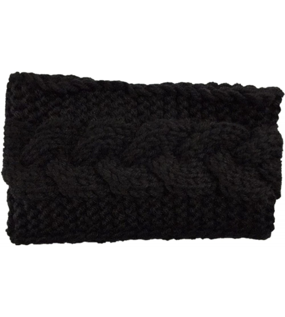 Headbands Winter Ear Headwrap Crochet Knitted Headband Hairband(n1266) - Black - CB120P82MGD $25.74