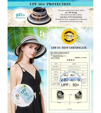 Sun Hats Womens Rollup Straw Visor Sun Hat Large Brim Beach Hat UPF 50+ - Grey99055 - CR18NATD5LI $14.31