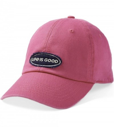 Baseball Caps Unisex Tattered Chill Lig Oval Applique Poppnk- Pop Pink- One Size - C118GELNX29 $31.96