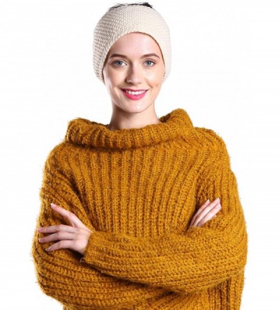 Cold Weather Headbands Fleece Lined Winter Knit Headbands for Women Head wrap Ear Warmer - Set of 3(black&beige&dark Gray) - ...