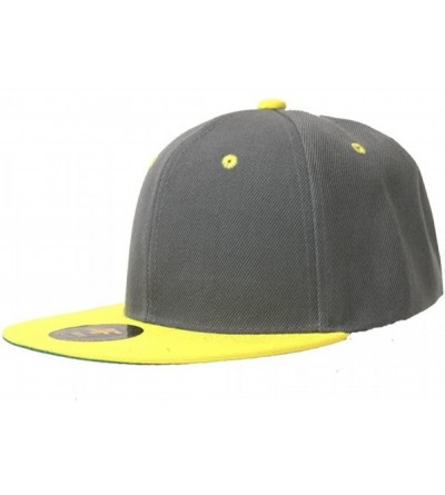 Baseball Caps New Two Tone Snapback Hat Cap - Grey Yellow - C311B5O2OOR $20.26