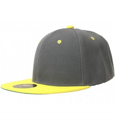 Baseball Caps New Two Tone Snapback Hat Cap - Grey Yellow - C311B5O2OOR $9.23