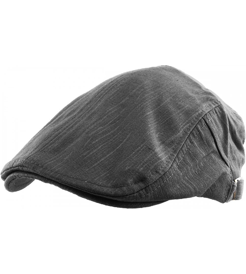 Newsboy Caps Classic Solid Cotton Denim Newsboy Ivy Gatsby Cabbie Ascot Hat Cap Adjustable - (107) Dark Gray - CT11JFLVX2L $1...