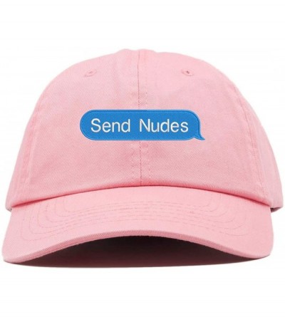 Baseball Caps Send Nudes Logo Embroidered Low Profile Soft Crown Unisex Baseball Dad Hat - Vc300_lightpink - CM18TGLKLKY $12.20