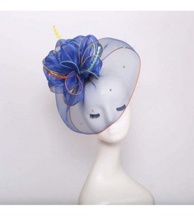 Sun Hats Women's Organza Kentucky Derby Tea Party Hat - Design 6 - Royal Blue - CS193STZOMK $9.69