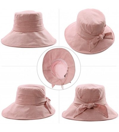 Skullies & Beanies Collapsible Sun Hat Womens Bucket Protection Summer UPF 50 String Hiking Fishing Pink - C318RMW2R9Z $15.32