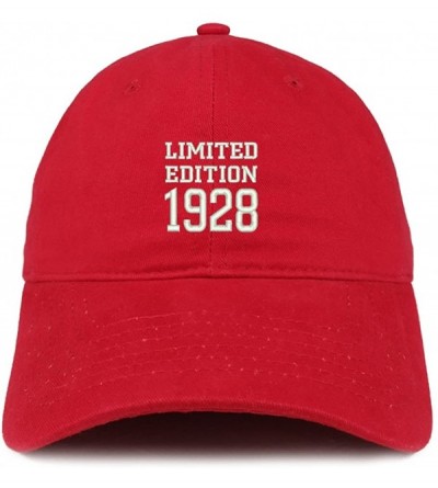Baseball Caps Limited Edition 1928 Embroidered Birthday Gift Brushed Cotton Cap - Red - CQ18CO88KW0 $32.60