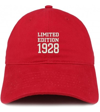 Baseball Caps Limited Edition 1928 Embroidered Birthday Gift Brushed Cotton Cap - Red - CQ18CO88KW0 $19.56