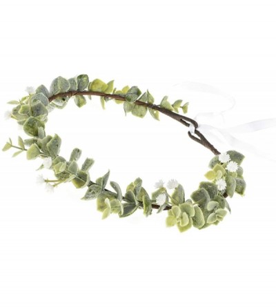 Headbands Green Leaf Floral Crown Eucalyptus Flower Women Girls Headband Flower Headpiece Bridal Halo Photo Prop - CF18UZNOIO...