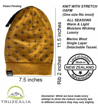 Skullies & Beanies Unisex Outdoor Merino Slouchy Beanie Hat Cap One Size New Zealand Luxury Accessory - Mustard - CR18RQ4HEZ3...