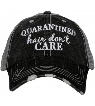 Baseball Caps Quarantined Hair Don't Care Baseball Hat - Trucker Hat for Women - Stylish Cute Baseball Cap Gray - CH197SZ4ZZH...