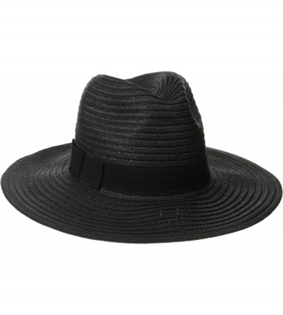 Fedoras Women's Paperbraid Fedora with Bow Band - Black - C711S3X3T7J $41.87
