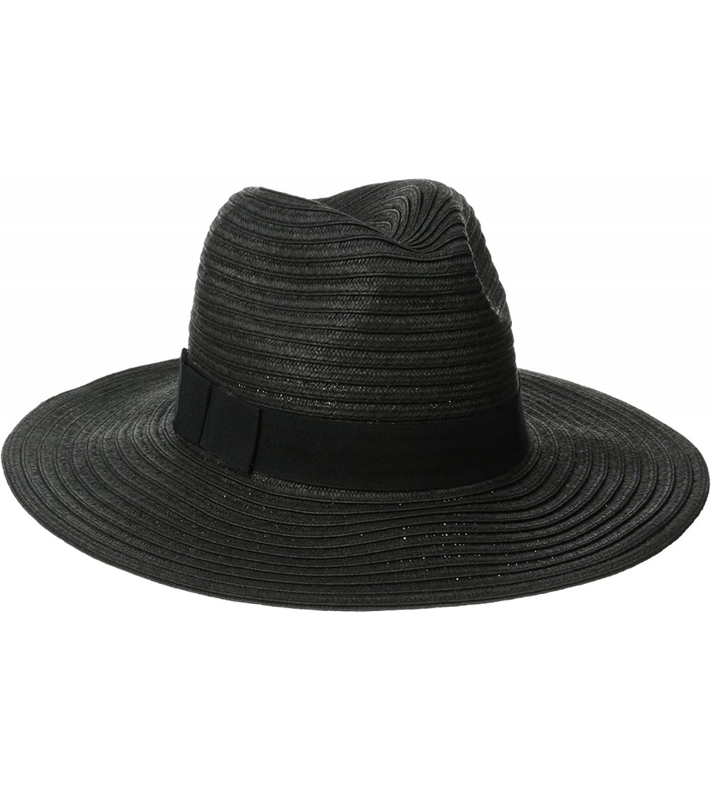 Fedoras Women's Paperbraid Fedora with Bow Band - Black - C711S3X3T7J $22.70