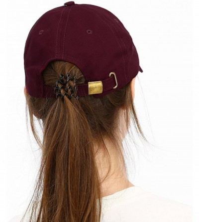 Baseball Caps Unisex Washed Dyed Cotton Adjustable Solid Baseball Cap - Dfh269-burgundy - CB18GM67H20 $10.24