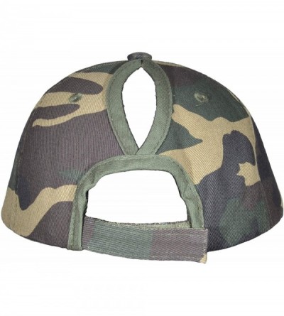 Baseball Caps Ponytail Baseball Cap High Bun Ponycap Adjustable Mesh Trucker Hats - 004 (Cotton) - Camo - CI18QCTSES3 $12.90