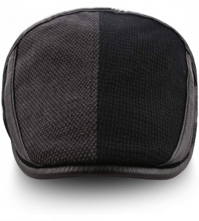 Newsboy Caps Men Beret Hat Cotton Buckle Adjustable Newsboy Hats Cabbie Gatsby Cap - Hat-t1-black - C217YC7UZ3Q $15.19