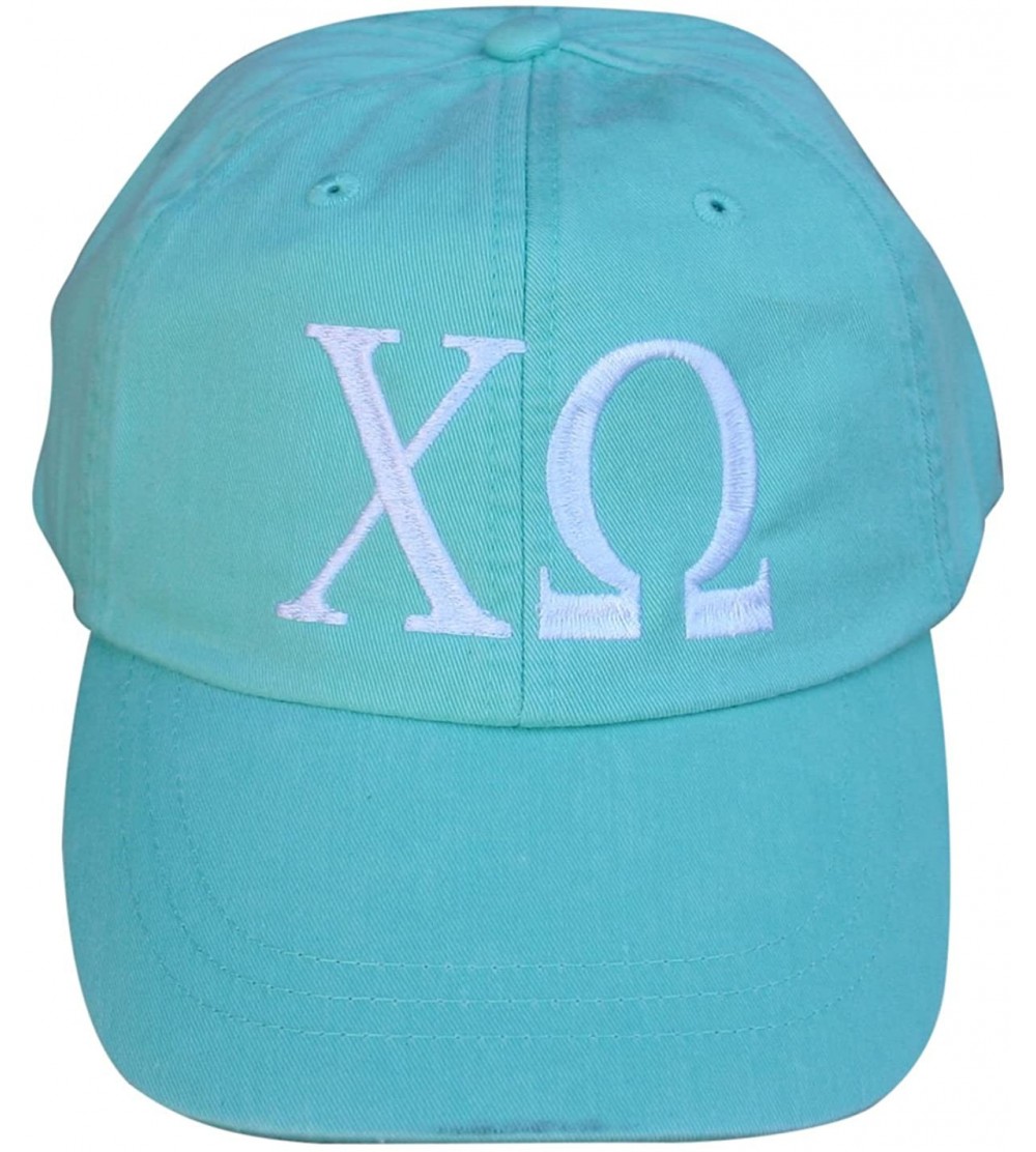 Baseball Caps Womens Chi Omega Baseball Cap - Mint - CB12DLULJTD $18.24