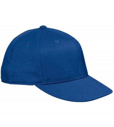 Baseball Caps Flexfit Premium 210 Fitted Flat Brim Baseball Hat - Royal - CF117SE0FE9 $35.91