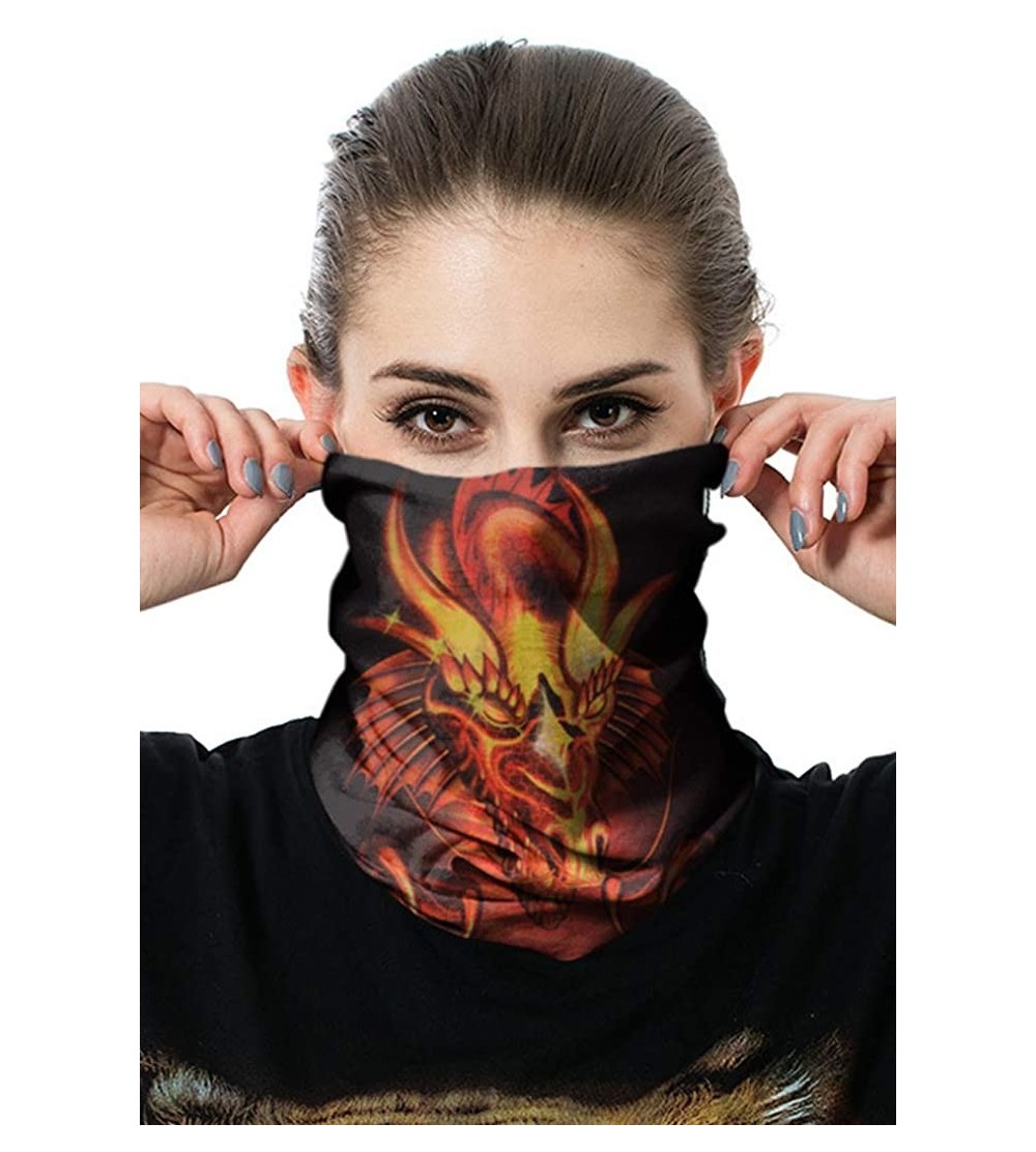 Balaclavas Unisex Multifunctional Seamless Bandana Face Mask Neck Gaiter Headwear Tube Mask Scarf - Dragon 1 - CC197SS0A7A $7.97