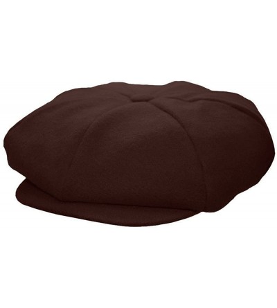 Newsboy Caps Mens Melton Wool 8 Panel Applejack Newsboy Baker Boy Cap Made in USA - Brown - CH1267ZUPNZ $20.98