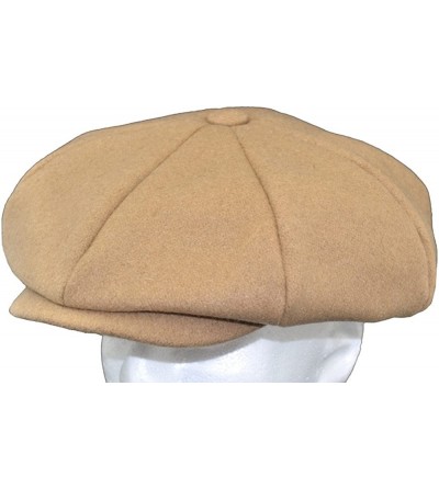 Newsboy Caps Mens Melton Wool 8 Panel Applejack Newsboy Baker Boy Cap Made in USA - Brown - CH1267ZUPNZ $20.98