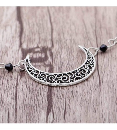 Headbands Boho Crescent Moon Head Chain Vintage Crystal Headpieces Hair Acessories for Women and Girls - Silver-1 - CH18Q0OTO...